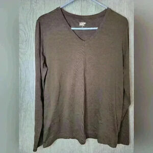 Lands End brown long sleeve shirt. Size Medium(10-12).